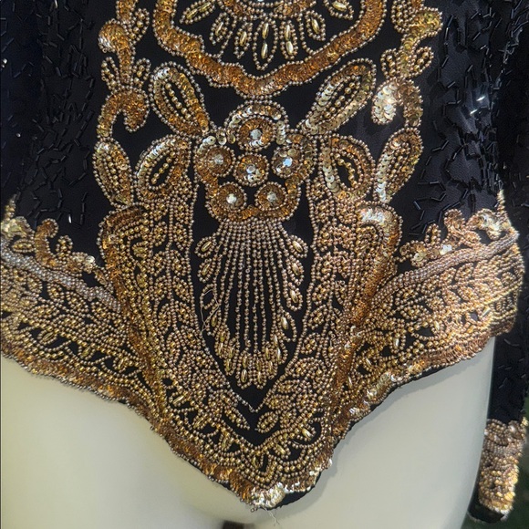 Black and Gold Embellished Top - Picture 3 of 8